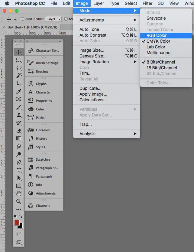 Преобразовать изображение в формат rgb photoshop